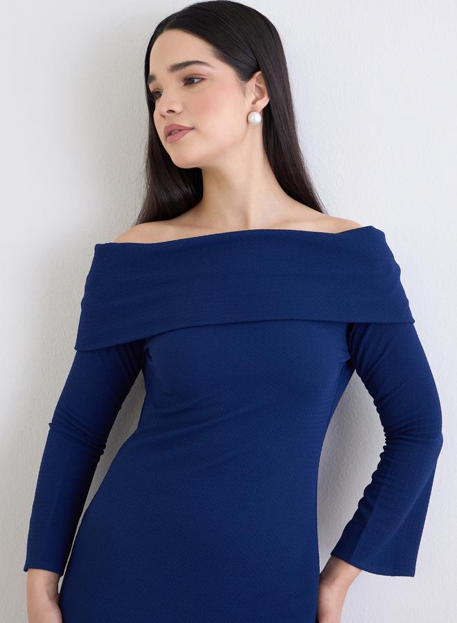 ستايلي فستان سهرة طويل بياقة باردو - Image 4