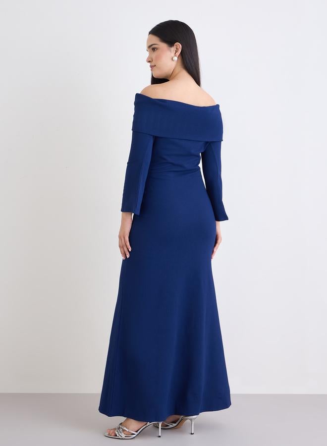 ستايلي فستان سهرة طويل بياقة باردو - Image 5