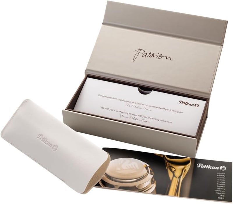 بيليكان Pelikan Classic M205 Black Fountain Pen with Medium Nib in Silver Gift Box - Image 4