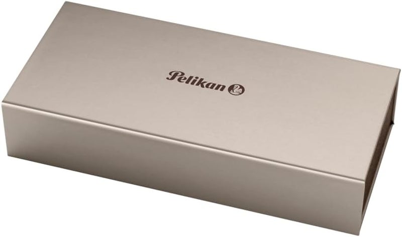 بيليكان Pelikan Classic M205 Black Fountain Pen with Medium Nib in Silver Gift Box - Image 5