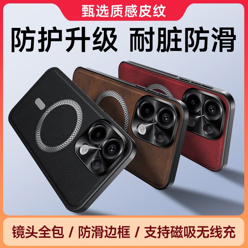 MagSafe Shockproof Leather Case , Cover for Redmi Note 13 Pro , Mocha Brown , for Tabletop Use - Image 5