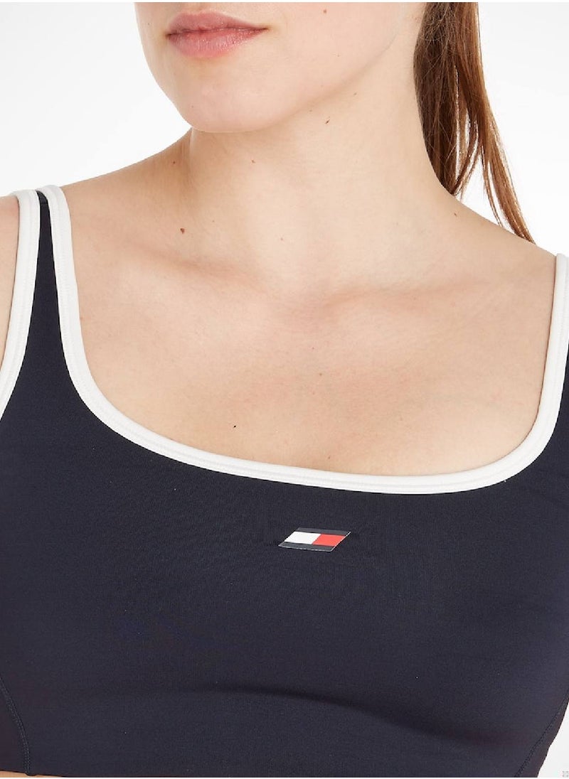 TOMMY HILFIGER - Women's Sport Essential Low Support Skinny Fit Bra, Navy - Image 1