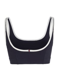 TOMMY HILFIGER Women's Sport Essential Low Support Skinny Fit Bra, Navy  - Image 4