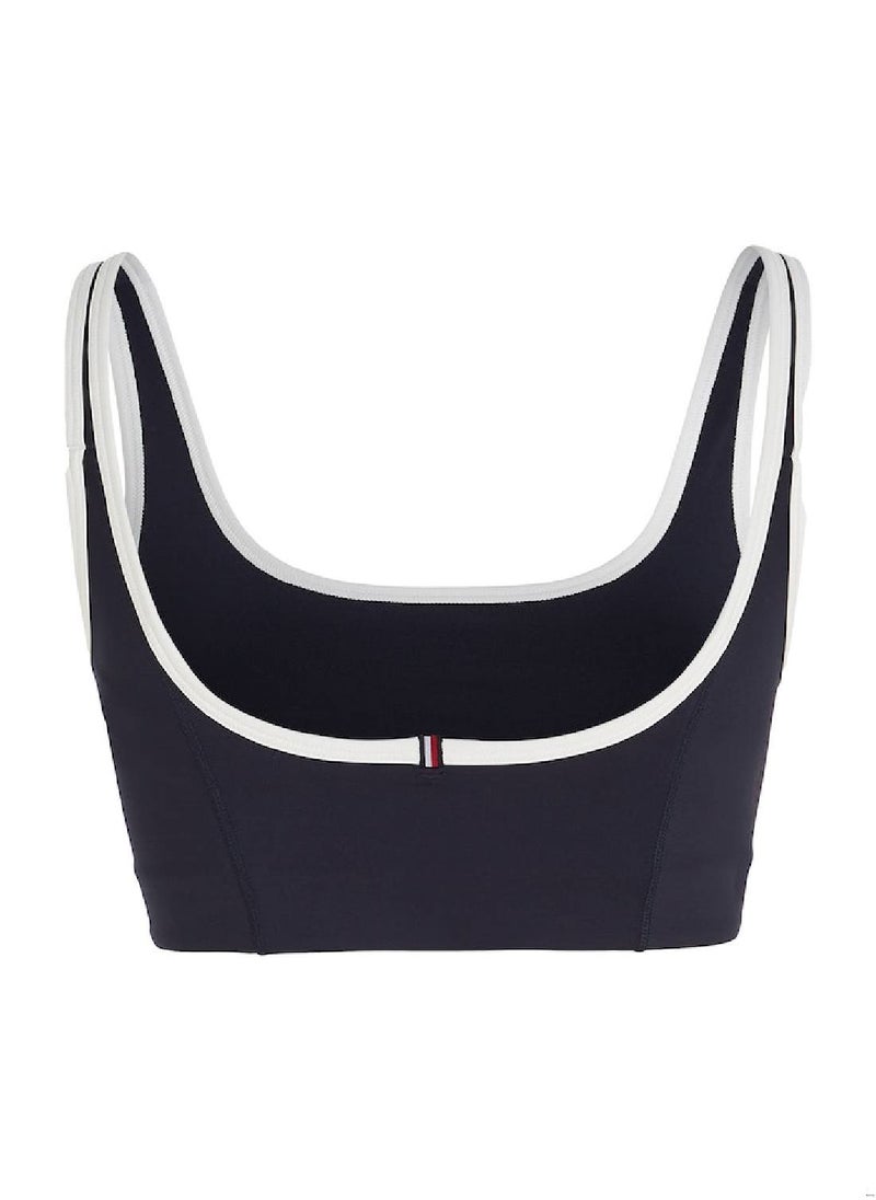 TOMMY HILFIGER - Women's Sport Essential Low Support Skinny Fit Bra, Navy - Image 1