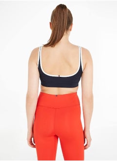 TOMMY HILFIGER Women's Sport Essential Low Support Skinny Fit Bra, Navy  - Image 3