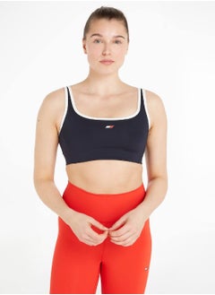 TOMMY HILFIGER Women's Sport Essential Low Support Skinny Fit Bra, Navy  - Image 1