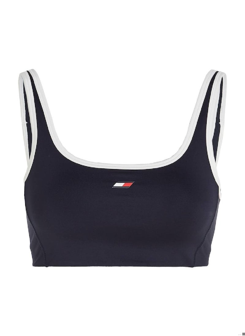 TOMMY HILFIGER - Women's Sport Essential Low Support Skinny Fit Bra, Navy - Image 1