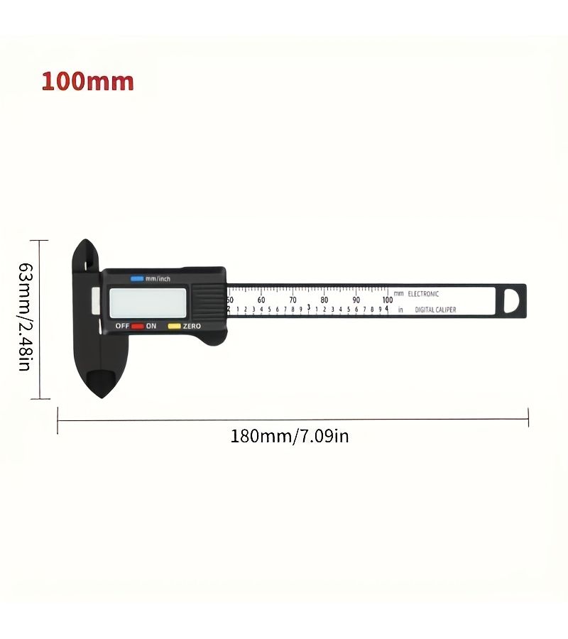 Swardman Tool Digital Caliper 100mm Black High Precision Depth Measurement - Image 2