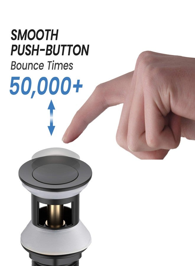 كيبي مصفاة حوض حمام KIBI قابلة للفتح والإغلاق | سدادة تصريف صغيرة الحجم لأحواض المراحيض | هيكل متين من النحاس الصلب، مقاوم للتآكل (أسود غير لامع، KPW100) - Image 4