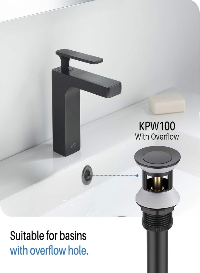 كيبي مصفاة حوض حمام KIBI قابلة للفتح والإغلاق | سدادة تصريف صغيرة الحجم لأحواض المراحيض | هيكل متين من النحاس الصلب، مقاوم للتآكل (أسود غير لامع، KPW100) - Image 2