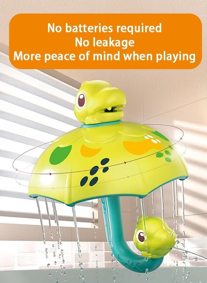 Dinosaur Umbrella Water Sprinkler Bath Toy, Shower Head Toy Water Toy Bathtub Rain Toy Tub Toy with Turnable Dinosaur Head and Handle - Image 4