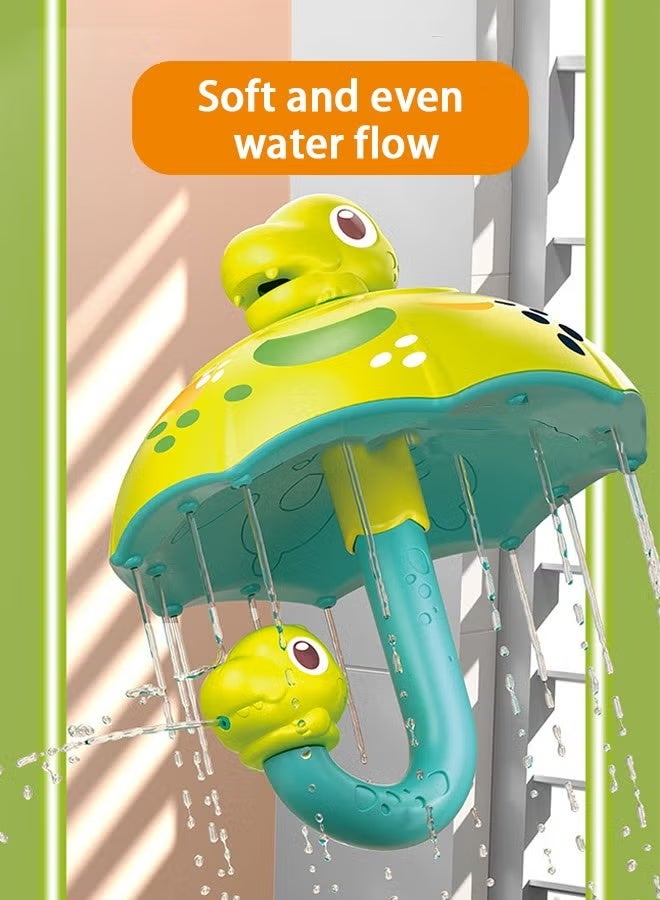 Dinosaur Umbrella Water Sprinkler Bath Toy, Shower Head Toy Water Toy Bathtub Rain Toy Tub Toy with Turnable Dinosaur Head and Handle - Image 3