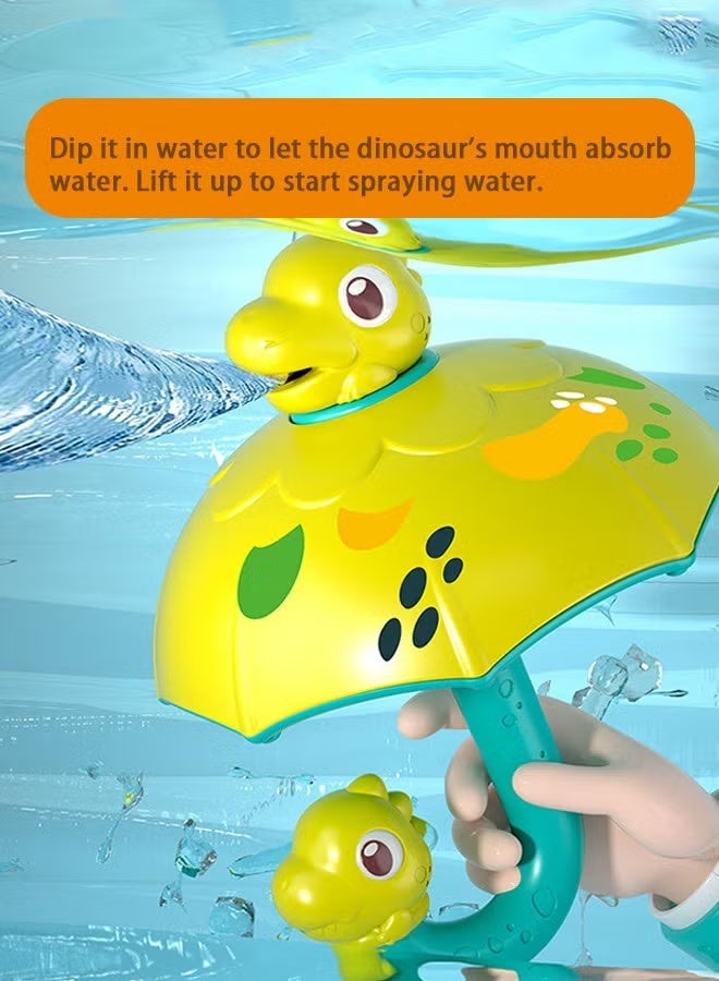 Dinosaur Umbrella Water Sprinkler Bath Toy, Shower Head Toy Water Toy Bathtub Rain Toy Tub Toy with Turnable Dinosaur Head and Handle - Image 5