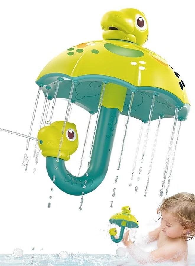 Dinosaur Umbrella Water Sprinkler Bath Toy, Shower Head Toy Water Toy Bathtub Rain Toy Tub Toy with Turnable Dinosaur Head and Handle - Image 1