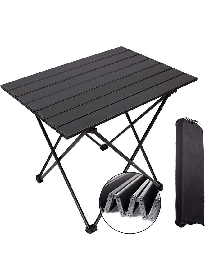 Camping Table Folding Portable Camp Side Table Aluminum Lightweight Carry Bag Beach Outdoor Hiking Picnics BBQ Cooking Dining Kitchen Black - Image 1
