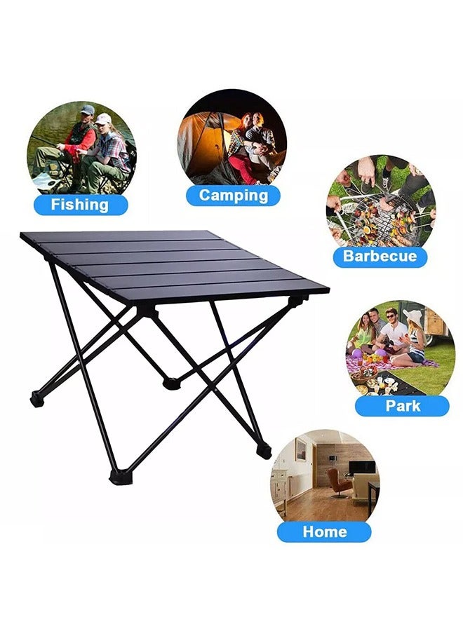 Camping Table Folding Portable Camp Side Table Aluminum Lightweight Carry Bag Beach Outdoor Hiking Picnics BBQ Cooking Dining Kitchen Black - Image 4