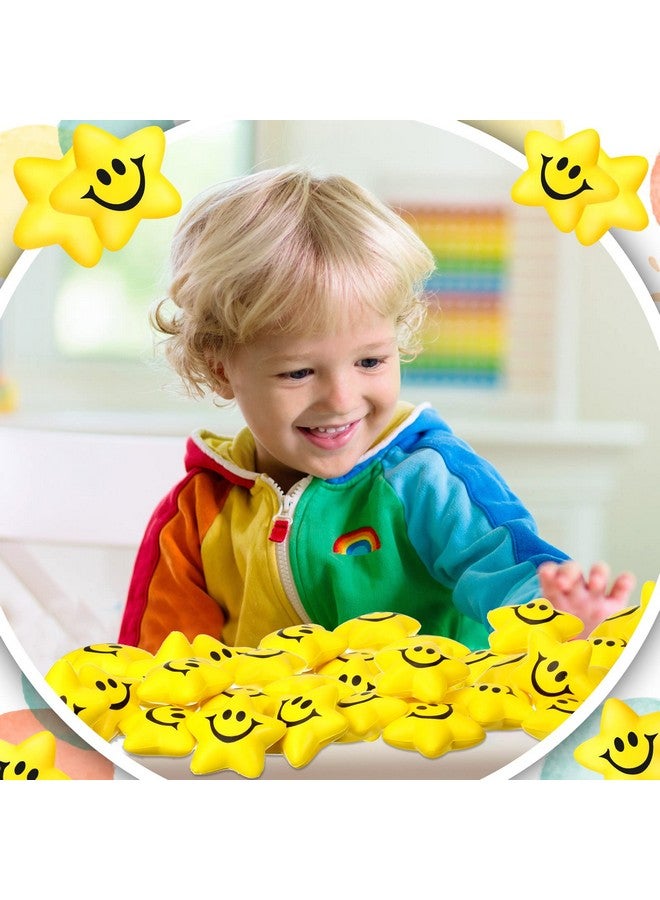Kasyat 100 Pcs Star Smile Face Stress Balls Star Mini Foam Smile Ball Mini Stress Balls Yellow Small Stress Relief Toy For People Over 6 Years Old - Image 5