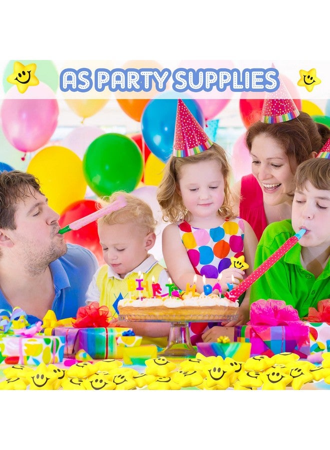 Kasyat 100 Pcs Star Smile Face Stress Balls Star Mini Foam Smile Ball Mini Stress Balls Yellow Small Stress Relief Toy For People Over 6 Years Old - Image 4