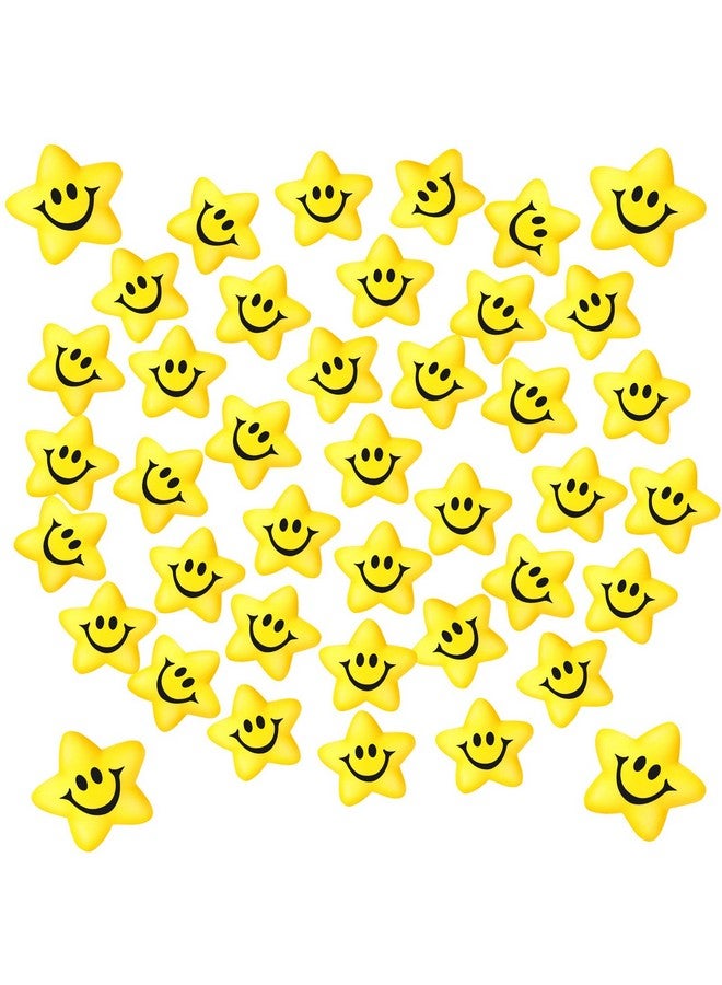 Kasyat 100 Pcs Star Smile Face Stress Balls Star Mini Foam Smile Ball Mini Stress Balls Yellow Small Stress Relief Toy For People Over 6 Years Old - Image 1
