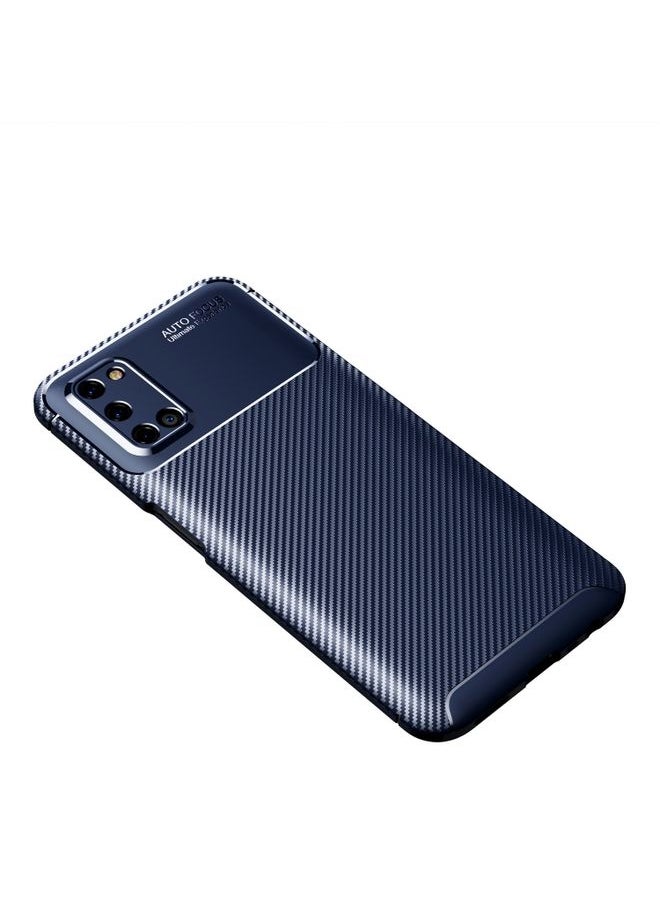 HuHa Case Cover For  Realme X7 Pro Carbon Fiber Texture Shockproof TPU Case Blue 