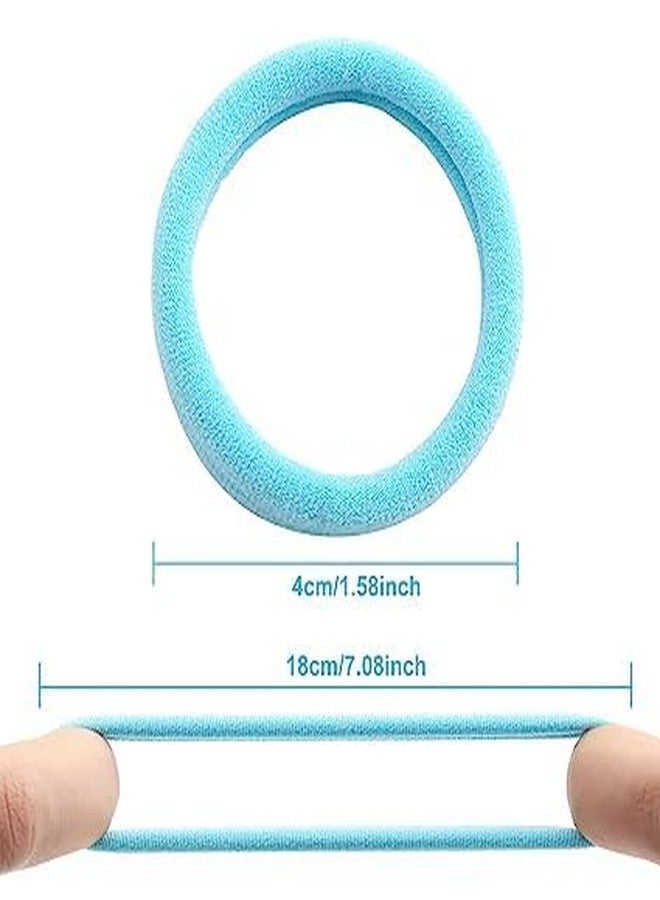 Mluffy Multicolor Hair Rubber Band Ponytail Holder Elasticity Bands | Thick Seamless Cotton Hair Ties Mini Soft Ponytail Holders for Girl's (Pack Of 100) - Image 2