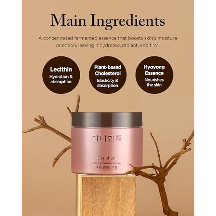 Danahan Hyoyong Korean Traditional Herbal Fermented Cleansing Cream Gentle Makeup Remover Intensive Moisturizing with Botanical Extracts, Lecithin - Enhances Skin Energy, 9.47 oz. - Image 5