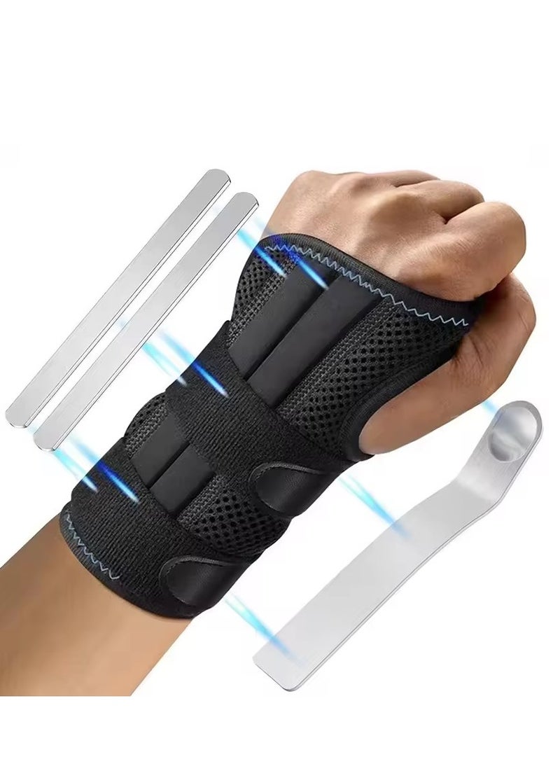 XUN Wrist Brace for Carpal Tunnel, Adjustable Hand Brace for Relief Night Support, Wrist Support Splint for Right Left Hands for Relieve Tendonitis, Arthritis, Sprains (2pcs, M) - Image 1