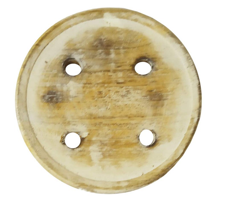 Purpledip Wooden Coaster Set 'Buttons': Distress Finish Decorative Set of 6 Hot Pad Mat (12133) - Image 4