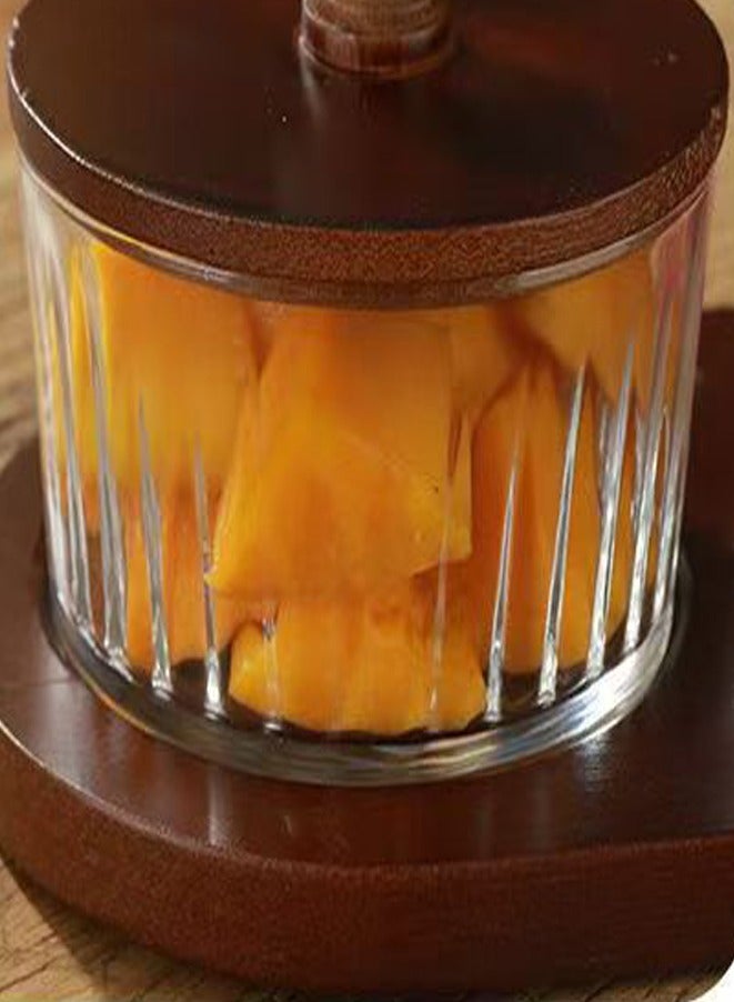 Arabic vertical pattern three heroes set: 3×200ml moisture-proof glass jar + natural wood lid tray | coffee beans lock freshness/candy anti-sticking/living room light luxury storage, Ramadan kitchen artifact one-click upgrade home aesthetics  - Image 3