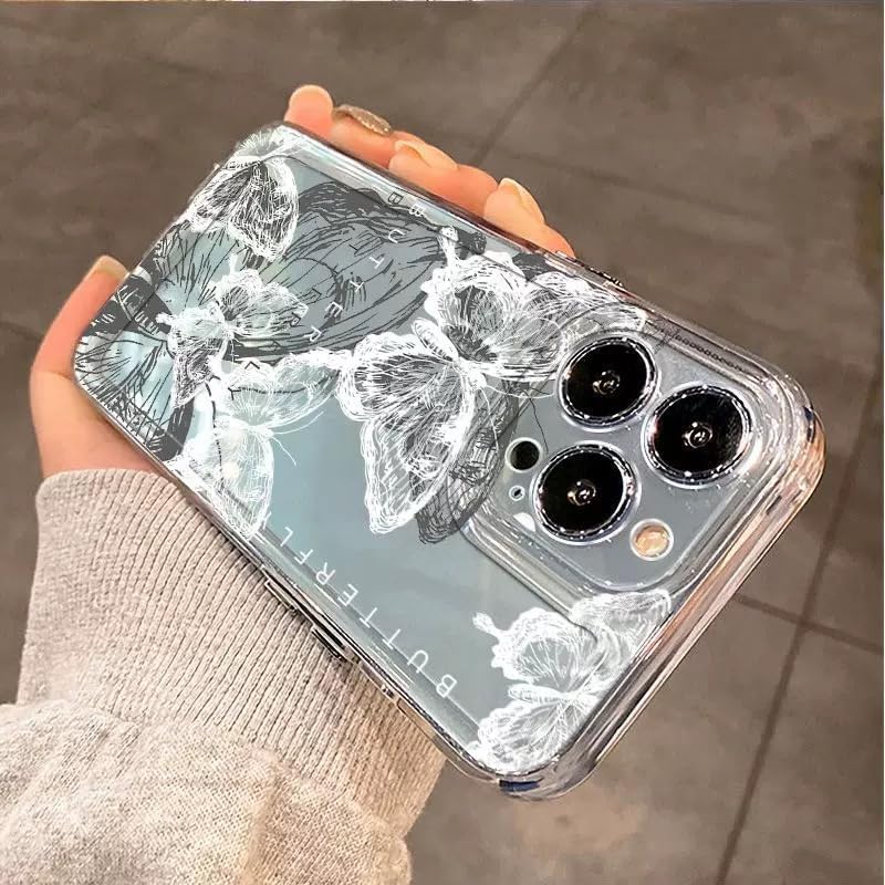 PANDACAMEL حافظة هاتف شفافة برسم فراشة بالحبر لـ iPhone 16e – تصميم أنيق وأنثوي، مثالي للنساء والفتيات والمراهقات - Image 5