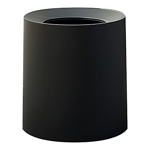 Primo Supply Modern Round Waste Basket - 2.1Gal/7.9L Open Top Trash Bin - Black Garbage Can with Removable Plastic Bin Liner - Touchless Bathroom Garbage Can or Trash Can for Kitchen - Minimalist Office Trash Can - Image 1
