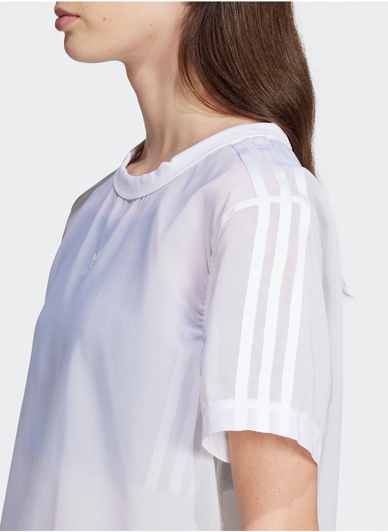 adidas Originals Adicolor Sheer 3 Stripe T-Shirt  - Image 3