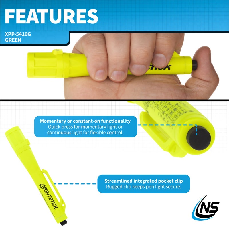 Nightstick XPP-5410G Intrinsically Safe Permissible Penlight, 147mm, Green - Image 3
