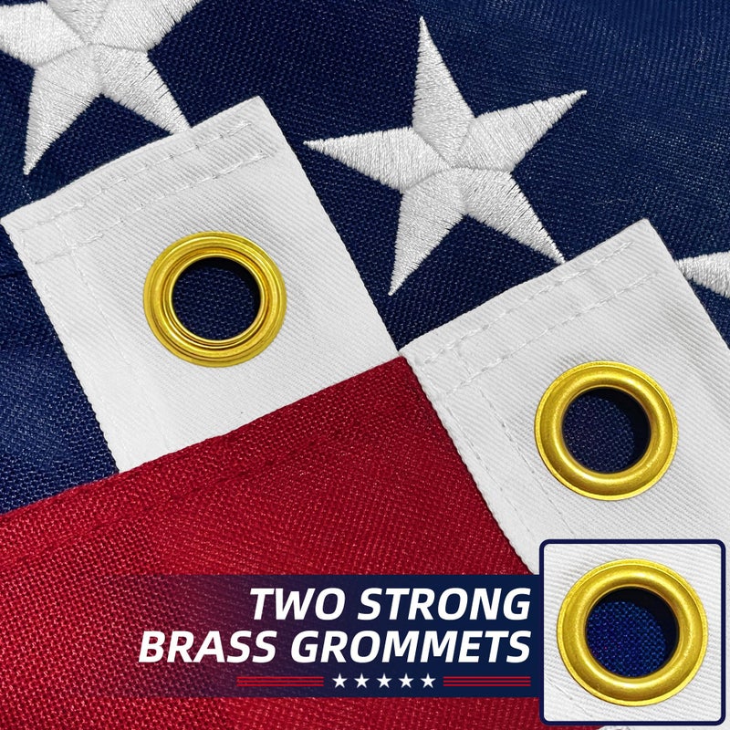 Try everything Premium American Flag 4x6 Ft TearProof Series for Outside, Heavy Duty Outdoorï¼ŒLongest Lasting, Super Tough Fade Resistant Spun Polyester, High Wind US Outdoor Flags Embroidered Stars, Sewn Stripes, Brass Grommets - Image 2