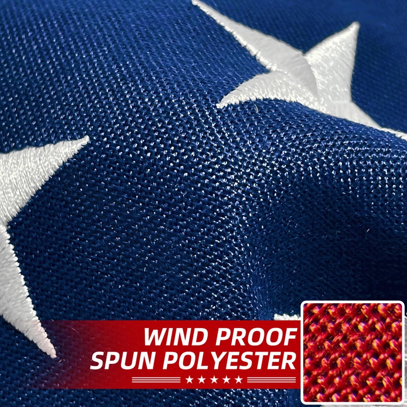 Try everything Premium American Flag 4x6 Ft TearProof Series for Outside, Heavy Duty Outdoorï¼ŒLongest Lasting, Super Tough Fade Resistant Spun Polyester, High Wind US Outdoor Flags Embroidered Stars, Sewn Stripes, Brass Grommets - Image 3