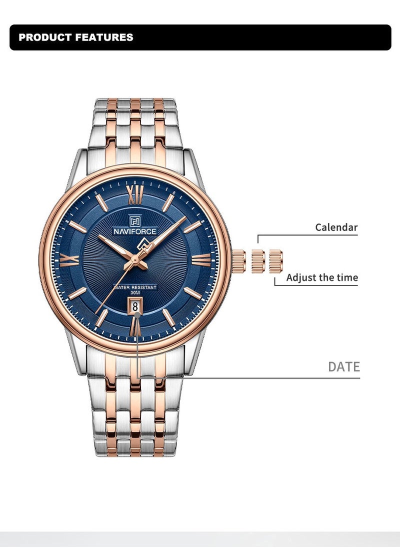 Stainless Steel Elegant Design Casual Quartz Couple Wrist Watch For Men & Women NF8040 S/RG/BE - pzsku/Z40FE059166CEE31D52D6Z/45/_/1701943082/1a7a30bf-2385-4c9b-82ed-f1884604e013