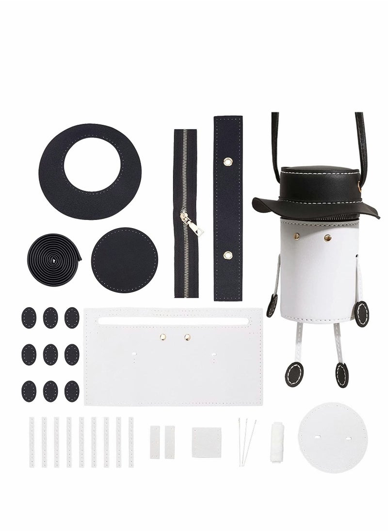 Y&D PU Leather Bag DIY Making Kits, Mr. Hat - Tote Pencil Case, Zipper Storage  - Image 1