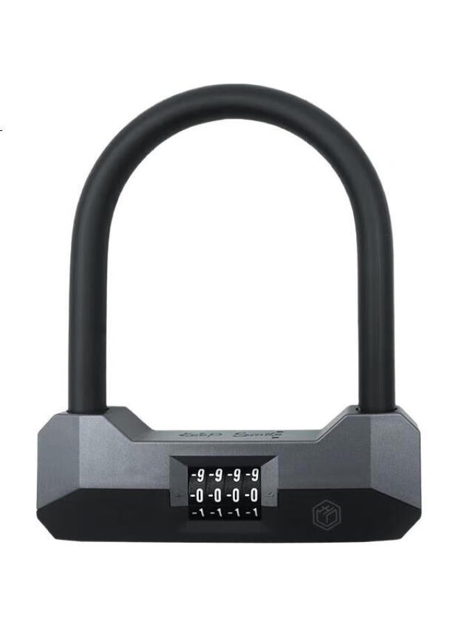 JD.com Jingzao Four-Digit Password U-Lock Bicycle Lock Password Lock Electric Motorcycle Lock Thickened Key Retrieval Password - Image 1
