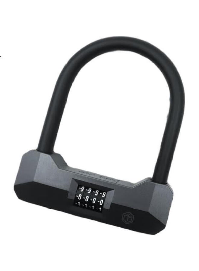 JD.com Jingzao Four-Digit Password U-Lock Bicycle Lock Password Lock Electric Motorcycle Lock Thickened Key Retrieval Password - Image 3