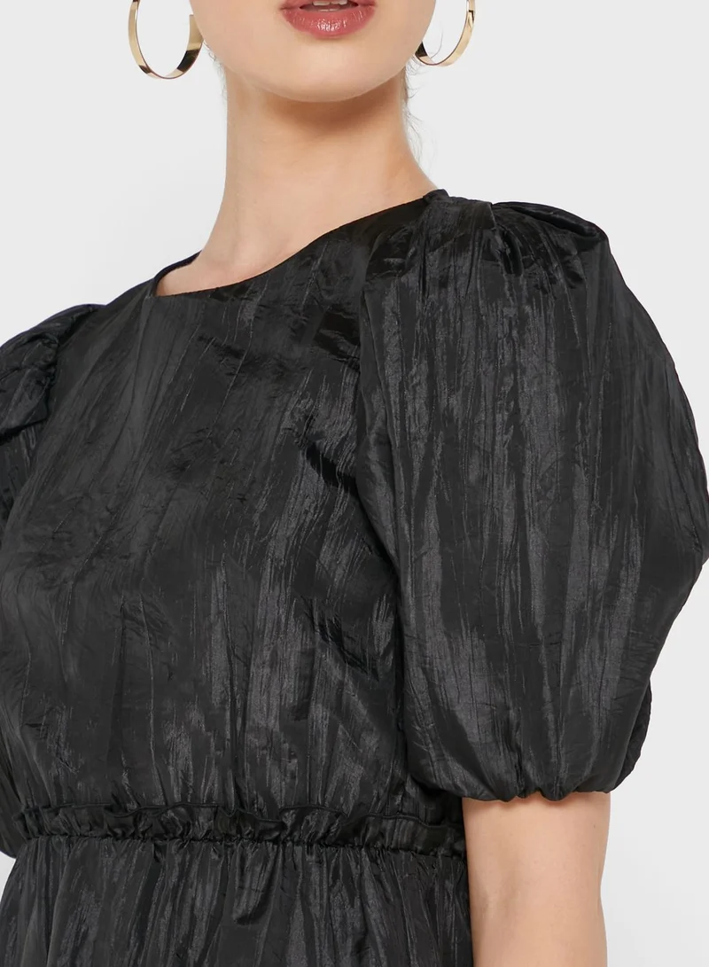 RIVER ISLAND Puff Sleeve Lace Peplum Top