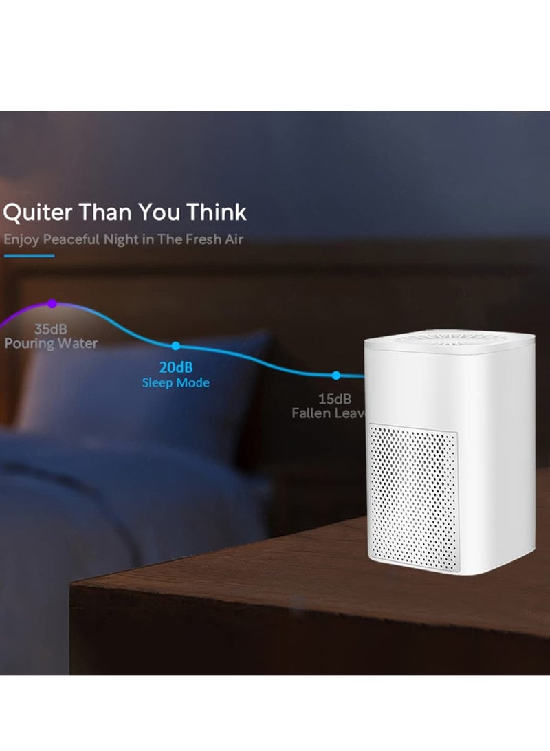 XiuWoo Portable Mini Air Purifier for Desk Home Bedroom Office At Work Low Noise Air Cleaner Better Sleep Night Light True HEPA Filter Desktop Air Purifiers USB - Image 3