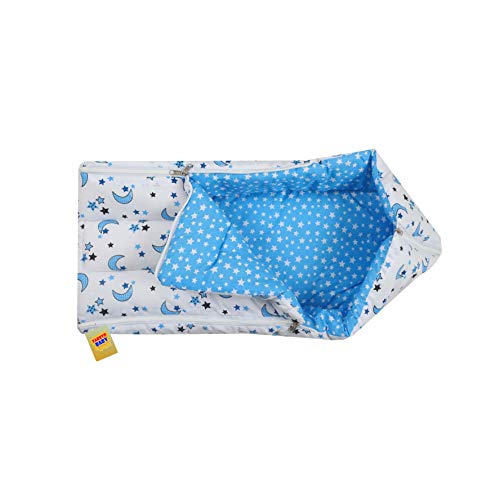 Infantbond Baby 3 in 1 Carry Bag Cum Sleeping Bag Cum Mattress(0-8 Months) (Blue Moon & Star, Cotton, Lightweight) - Image 2
