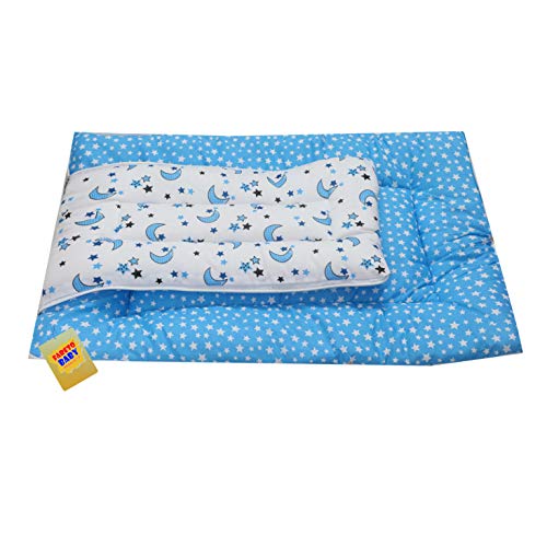 Infantbond Baby 3 in 1 Carry Bag Cum Sleeping Bag Cum Mattress(0-8 Months) (Blue Moon & Star, Cotton, Lightweight) - Image 4