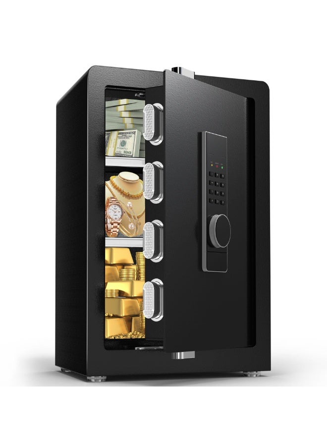 MYONE Safe, 3.0 Cuft Digital Cabinet Safe Box with Hidden Compartment, Heavy Duty Security Home Safes with 6 Solid Bolt for Money Valuable, Dual Alarm System, 2 Adjustable Shelf, Key & File Holder - Image 1