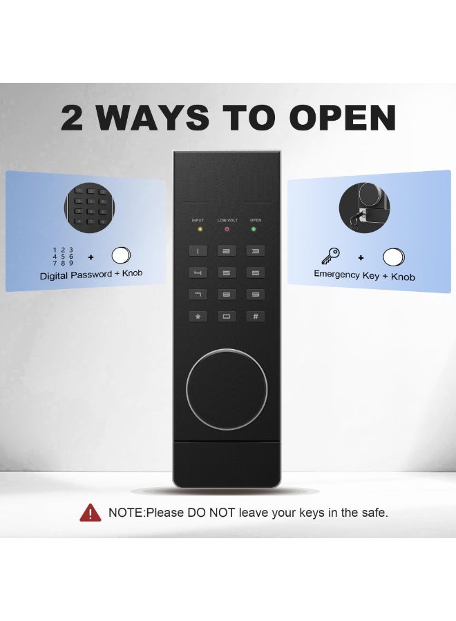 MYONE Safe, 3.0 Cuft Digital Cabinet Safe Box with Hidden Compartment, Heavy Duty Security Home Safes with 6 Solid Bolt for Money Valuable, Dual Alarm System, 2 Adjustable Shelf, Key & File Holder - Image 3