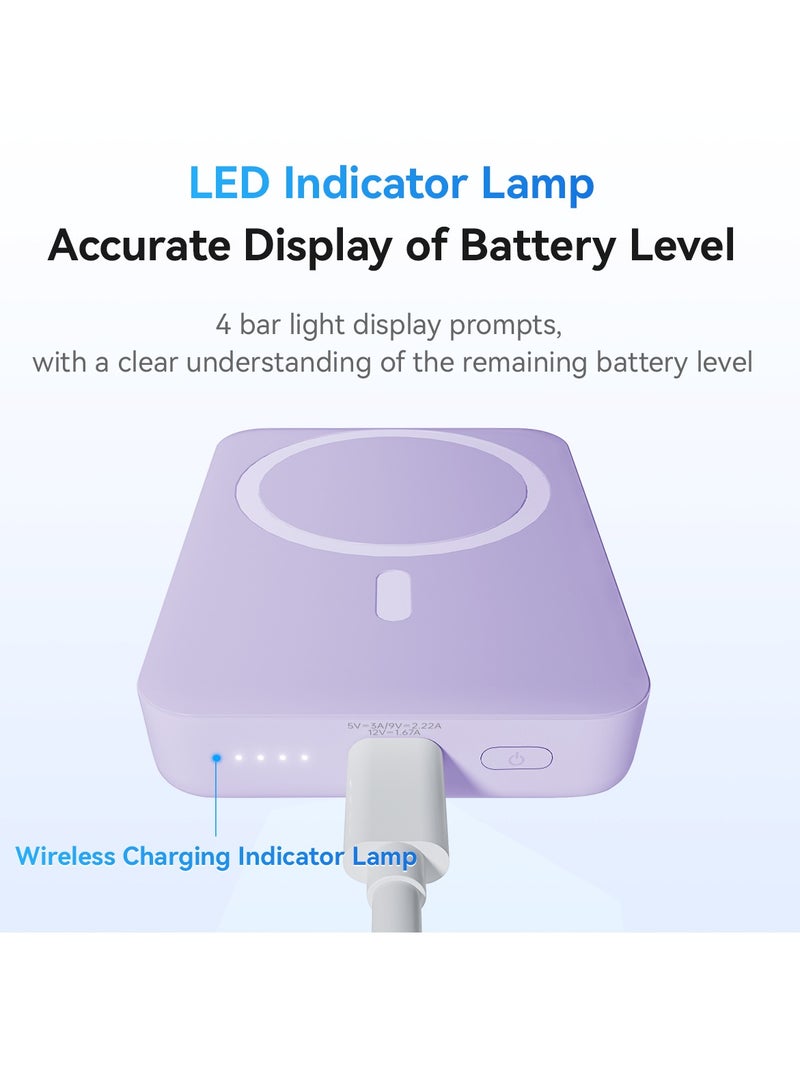zime zime Magnetic Power Bank, 10,000mAh Foldable Magnetic Wireless Portable Charger, 20W USB-C Power Compatible with iPhone 16/15/14/13/12 Series - Image 4