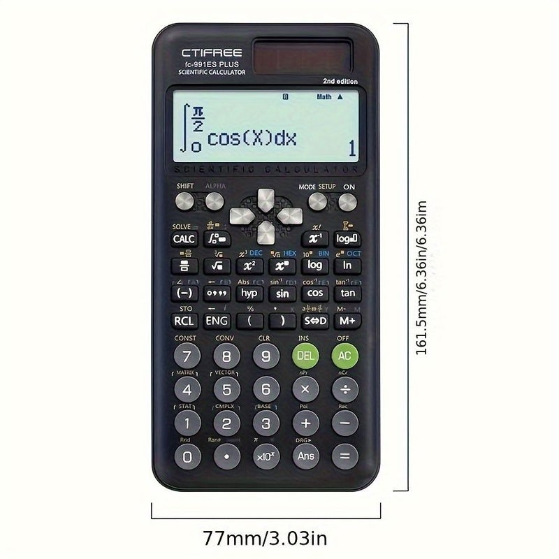 Large Screen Scientific Function Calculator 417 Functions Black For Student Exams Middle School College Business Office Teachers - Image 5