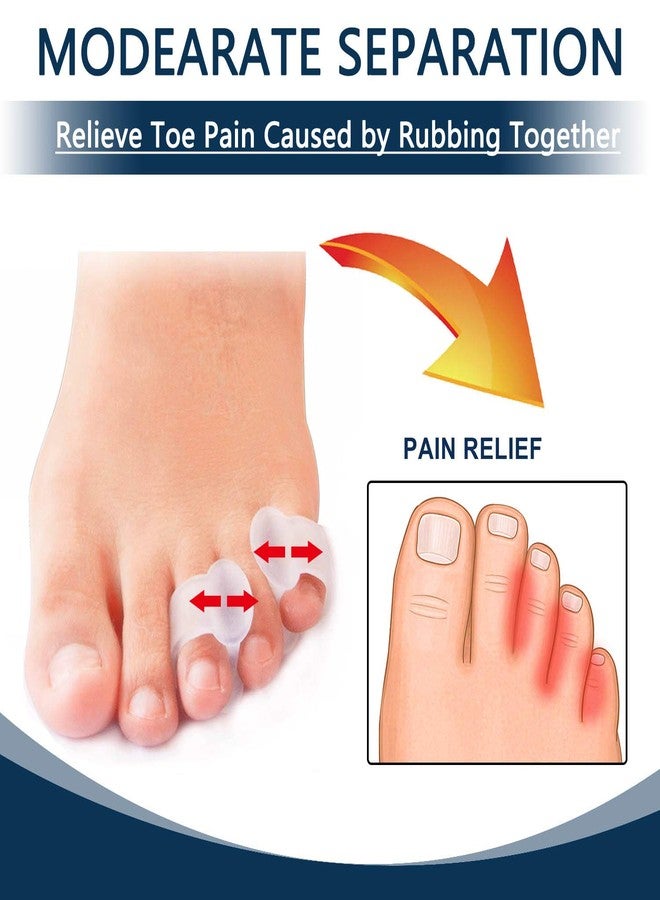JKcare Pinky Toe Separators (Single Loop), Little Toe Spacers & Protectors for Overlapping Toe, Bunionette, Corn and Blister -10 Pack (Clear) - Image 3