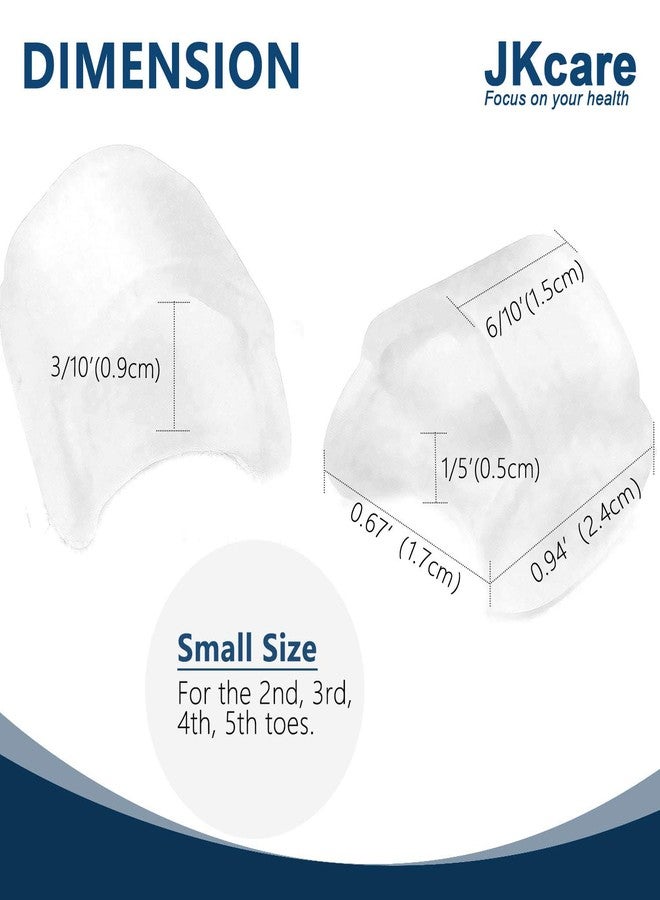 JKcare Pinky Toe Separators (Single Loop), Little Toe Spacers & Protectors for Overlapping Toe, Bunionette, Corn and Blister -10 Pack (Clear) - Image 2