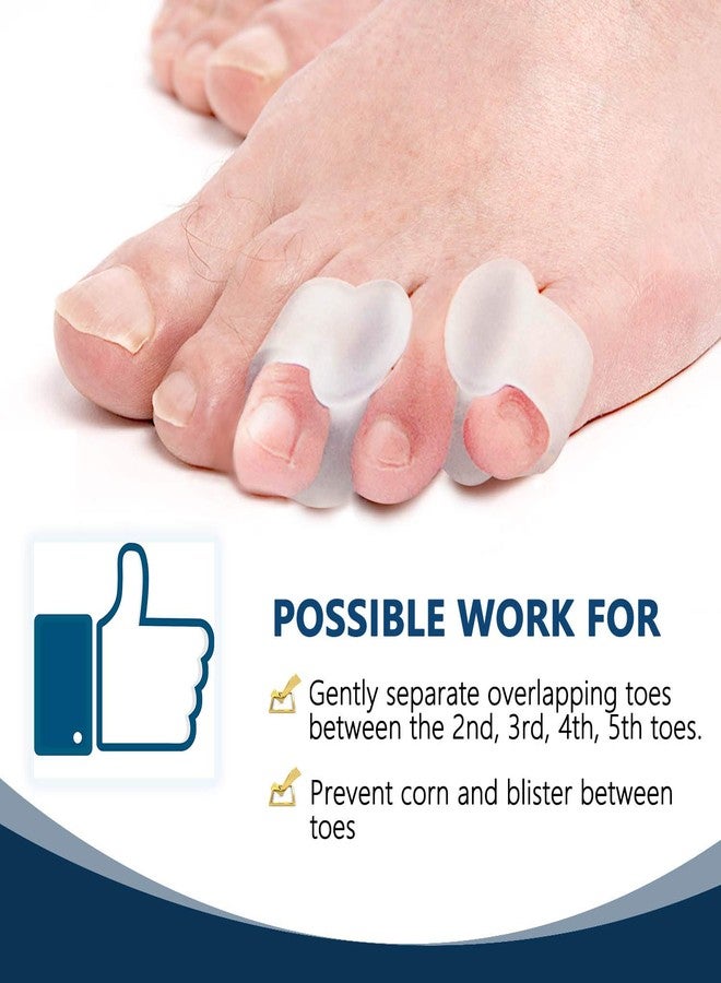 JKcare Pinky Toe Separators (Single Loop), Little Toe Spacers & Protectors for Overlapping Toe, Bunionette, Corn and Blister -10 Pack (Clear) - Image 4